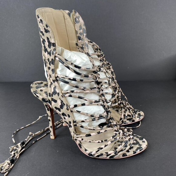 Sophia Webster Lacey Sketch Camo Strappy Heels Size 39M - Picture 1 of 12